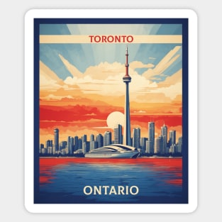 Toronto Canada Sunset Vintage Retro Tourism Magnet